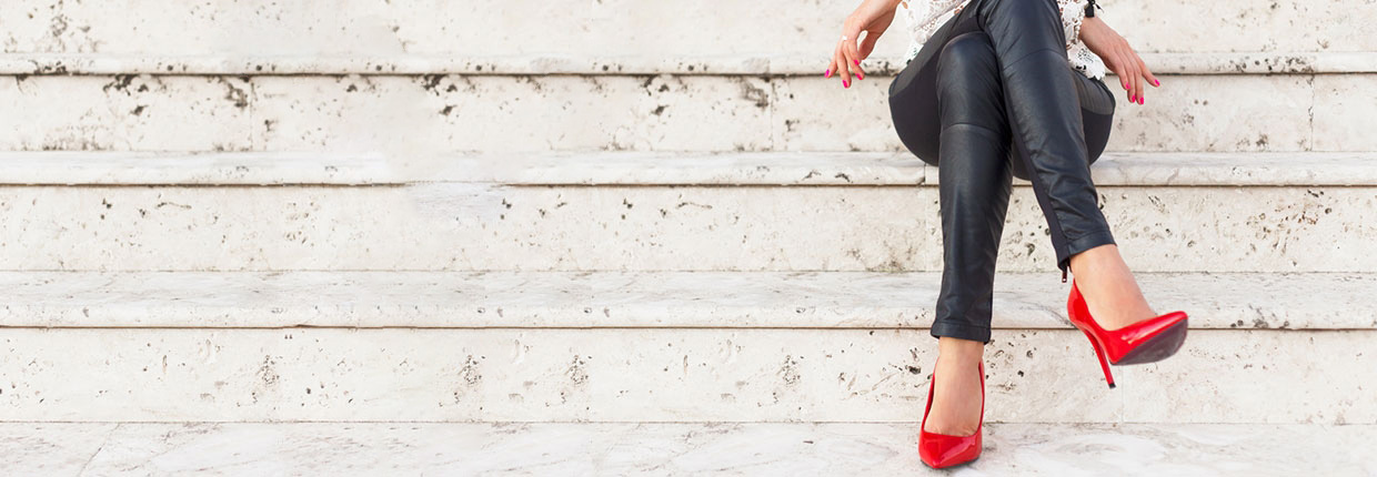 Woman in red heels