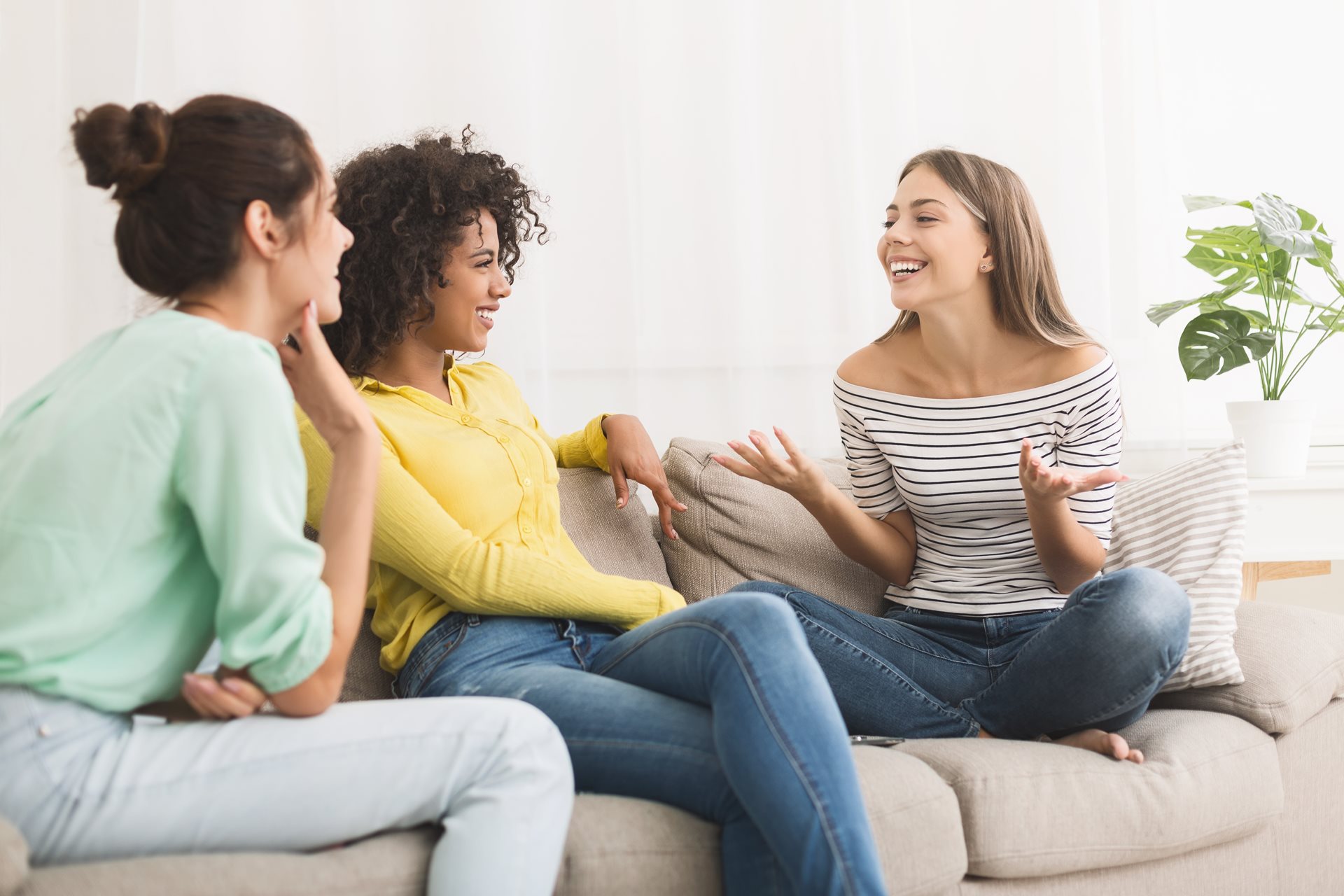 Women on sofa